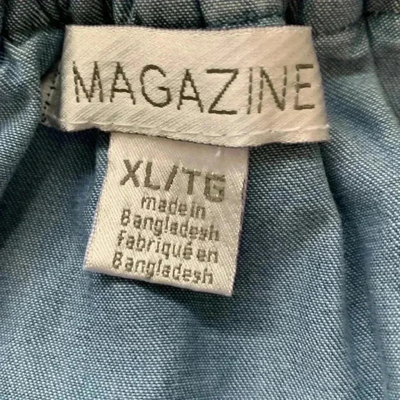 Magazine off the shoulder, medium weight denim top - Picture 3 of 5